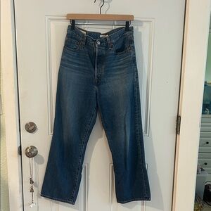 Levi's Classic Blue Jeans with Tan Patch